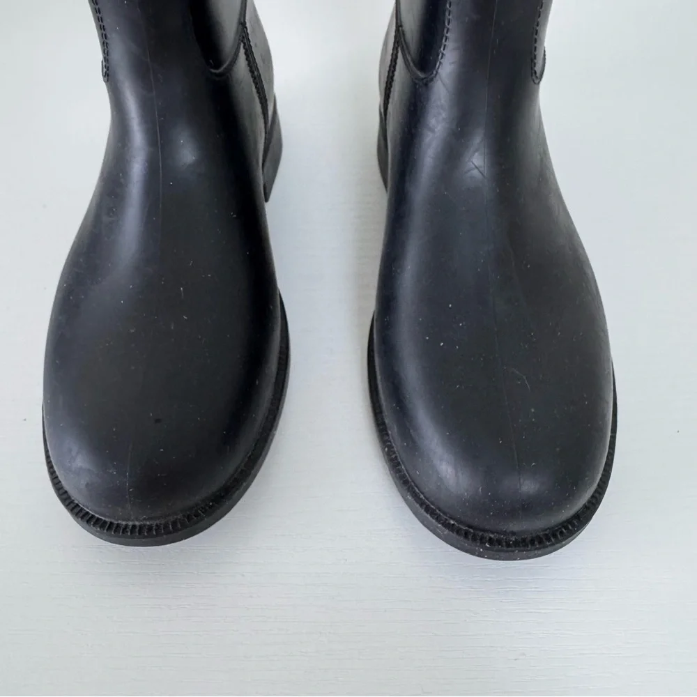 Kids Black Knee-High Rain Boots, Size 1
